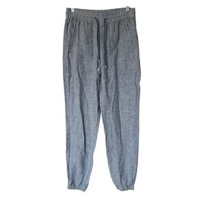Athleta Retreat Linen Jogger Chambray Blue 4 Tall